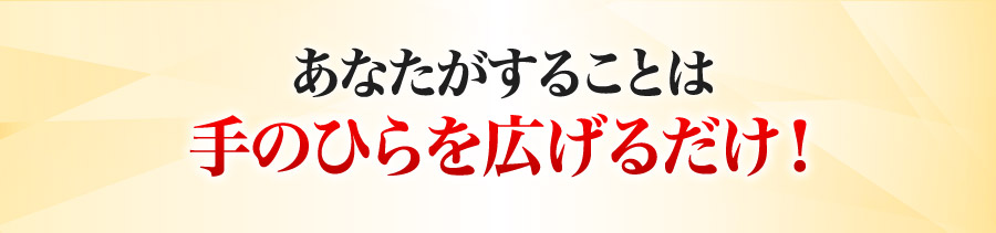 あなたがすることは手のひらを広げるだけ！