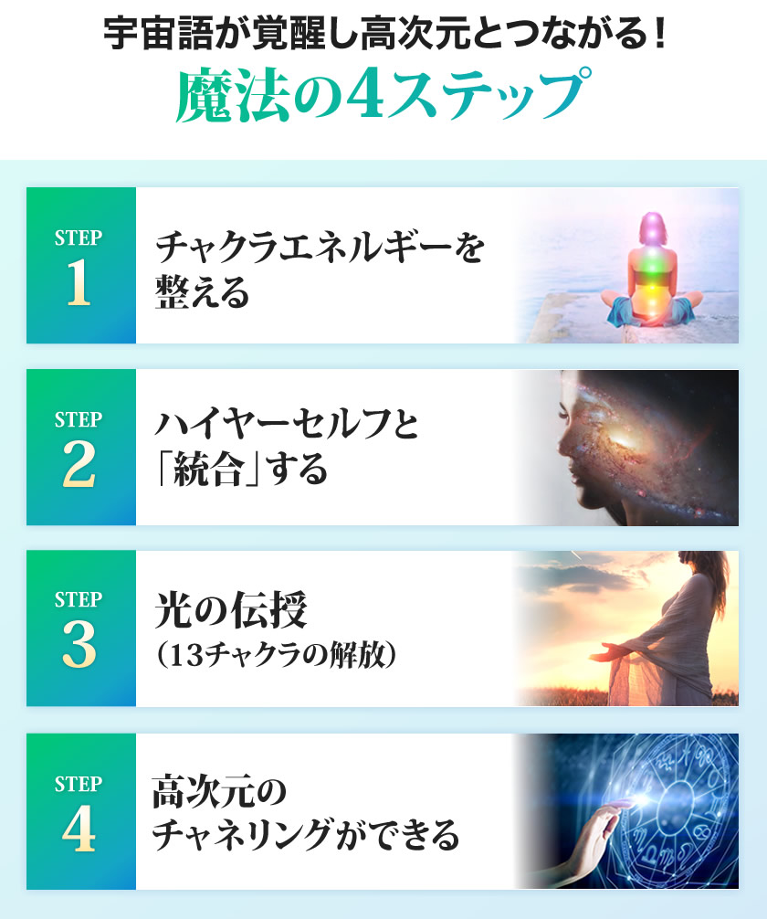宇宙語が覚醒し高次元とつながる！魔法の４ステップ