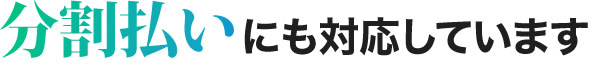 分割払いにも対応しています
